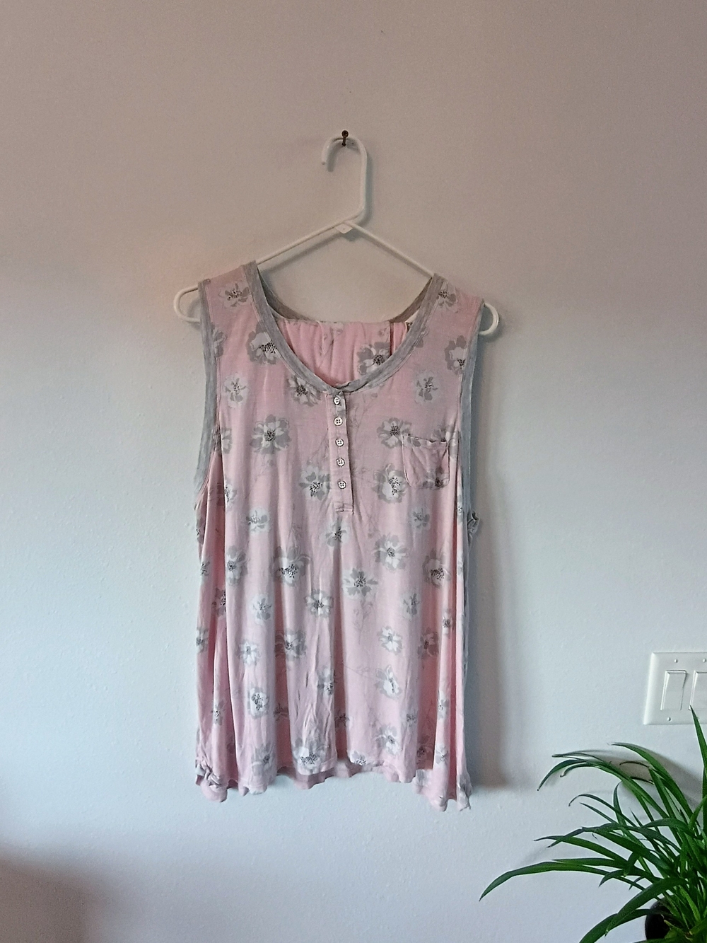 Cuddl Duds Pink Floral Pajama Set XXL Rayon Stretch Tank Shorts Lounge Sleepwear